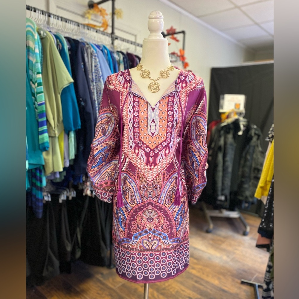 Elegant Paisley Purple Dress